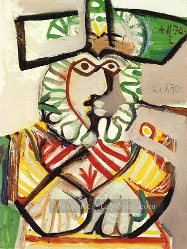 Buste de Man au chapeau 3 1970 cubisme Pablo Picasso Peintures à l'huile